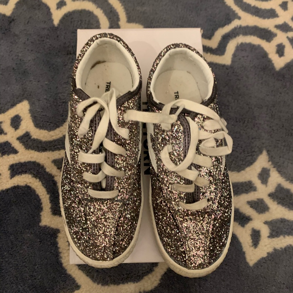 Tretorn girls silver glitter sneaker